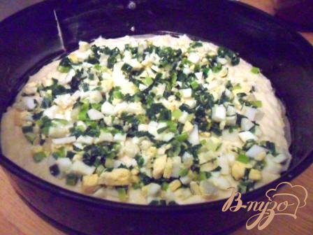 Заливной пирог с зелёным луком и яйцом Заливной пирог с зелёным луком и яйцом