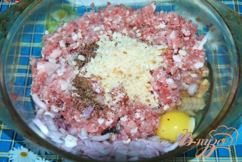Гнёзда из фарша с рисом и грибами Гнёзда из фарша с рисом и грибами