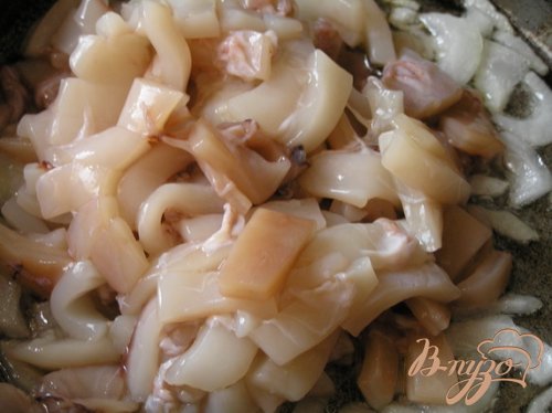 Паэлья из риса и перловки с морепродуктами Паэлья из риса и перловки с морепродуктами
