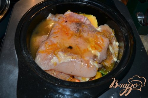 Куриные грудки в апельсиново-кленовом сиропе с овощами Куриные грудки в апельсиново-кленовом сиропе с овощами