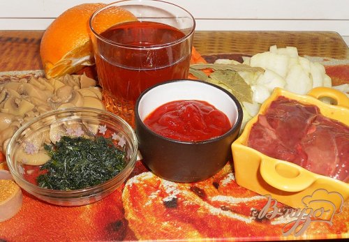 Куриная печень с грибами Куриная печень с грибами