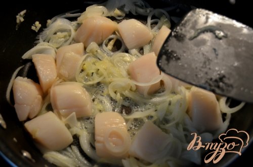 Морские гребешки с зеленой фасолью Морские гребешки с зеленой фасолью