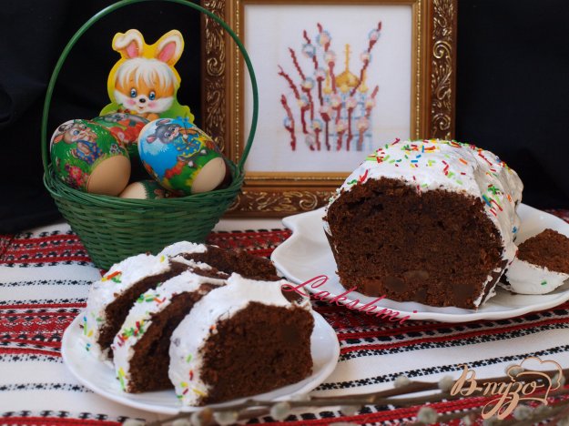 Великодній шоколадний кекс з цукатами. як приготувати з фото