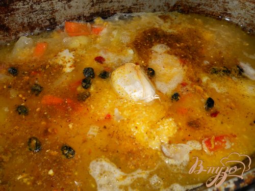 Кукурузная каша с курицей и грибами Кукурузная каша с курицей и грибами