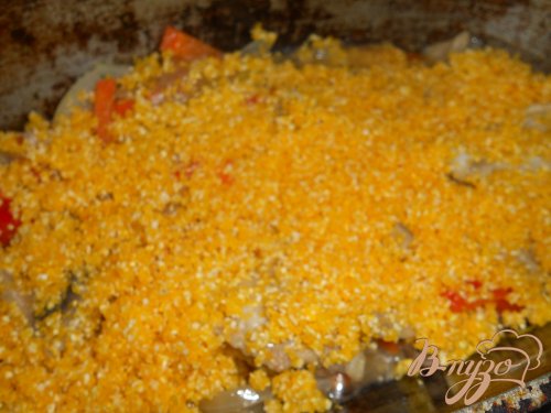 Кукурузная каша с курицей и грибами Кукурузная каша с курицей и грибами
