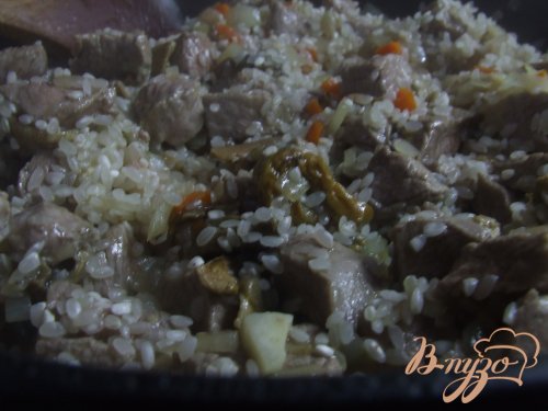 Рис с мясом и белыми грибами Рис с мясом и белыми грибами