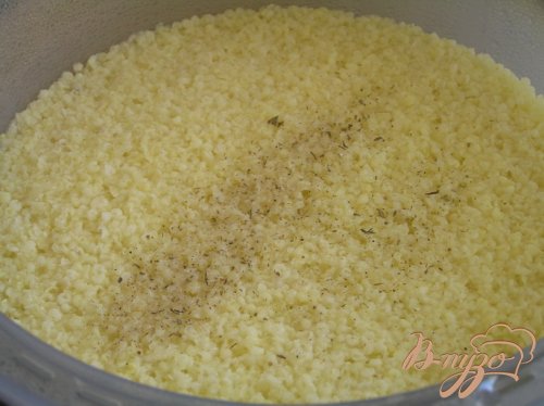 Салат с пшеном, тунцом и морепродуктами Салат с пшеном, тунцом и морепродуктами