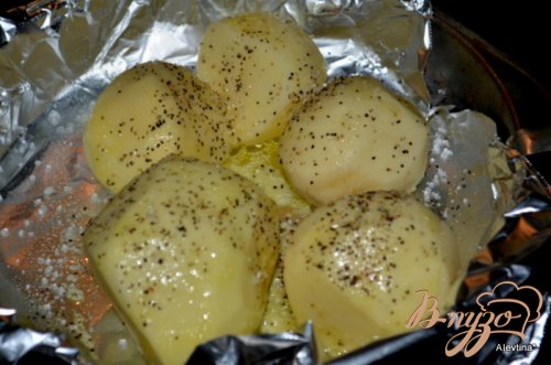Запеченный картофель с зеленой фасолью Запеченный картофель с зеленой фасолью