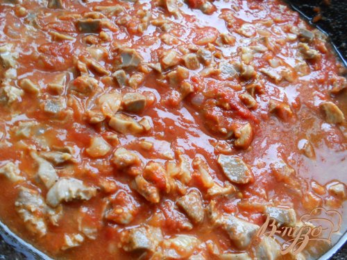 Паста с соусом из куриных желудочков Паста с соусом из куриных желудочков