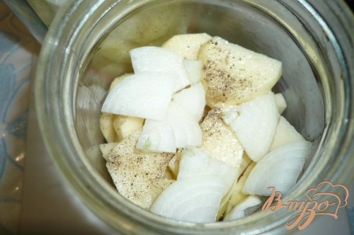 Картофель с курицей в банке Картофель с курицей в банке