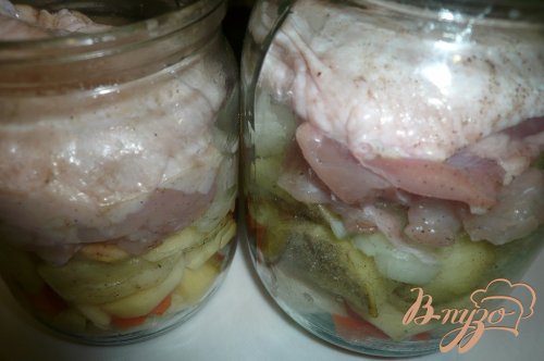 Картофель с курицей в банке Картофель с курицей в банке