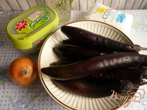 Баклажаны с луком и сметаной Баклажаны с луком и сметаной