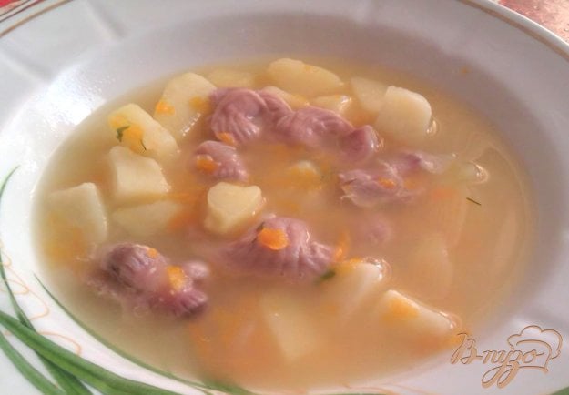 картопляний суп з курячими шлуночками. як приготувати з фото