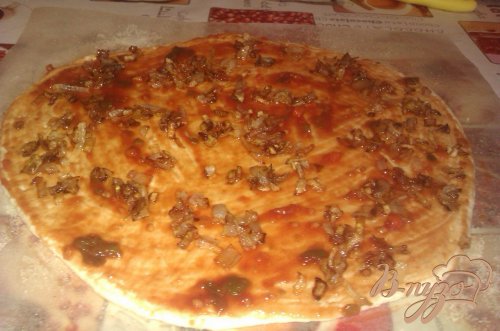 Пицца с крабовыми палочками и яйцом Пицца с крабовыми палочками и яйцом
