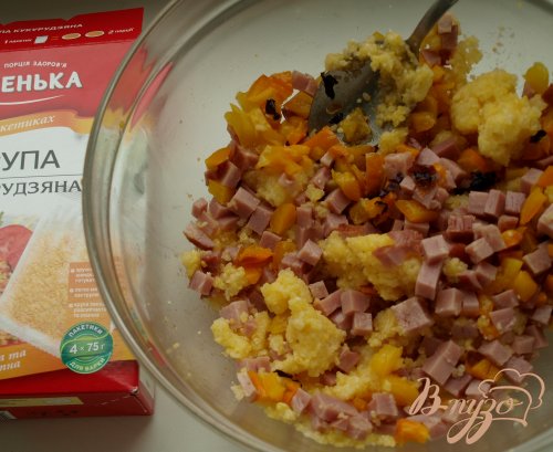 Запеканка из поленты с ветчиной и овощами Запеканка из поленты с ветчиной и овощами