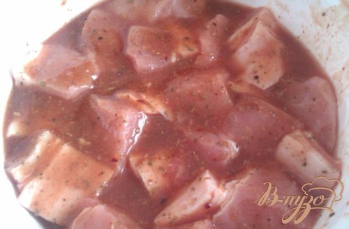 Свиной шашлык с кетчупом Свиной шашлык с кетчупом