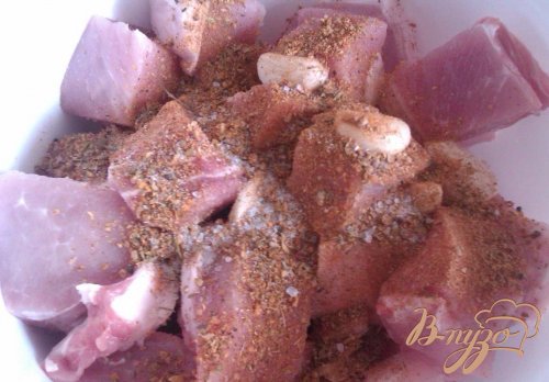 Свиной шашлык с кетчупом Свиной шашлык с кетчупом