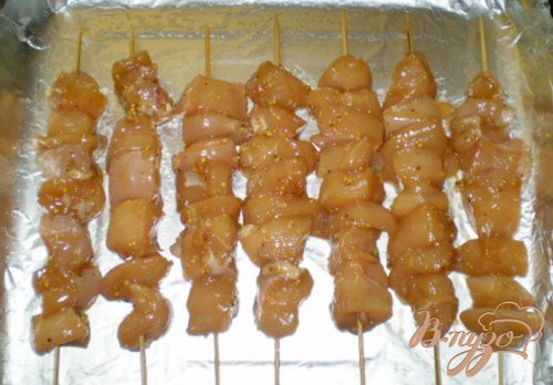 Куриные шашлычки под сыром Куриные шашлычки под сыром