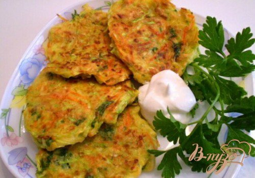 Кабачково-морковные оладьи Кабачково-морковные оладьи