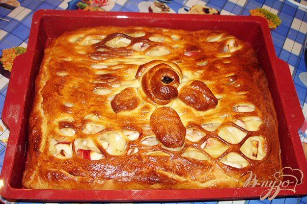 закритий яблучно-ананасовий пиріг. як приготувати з фото