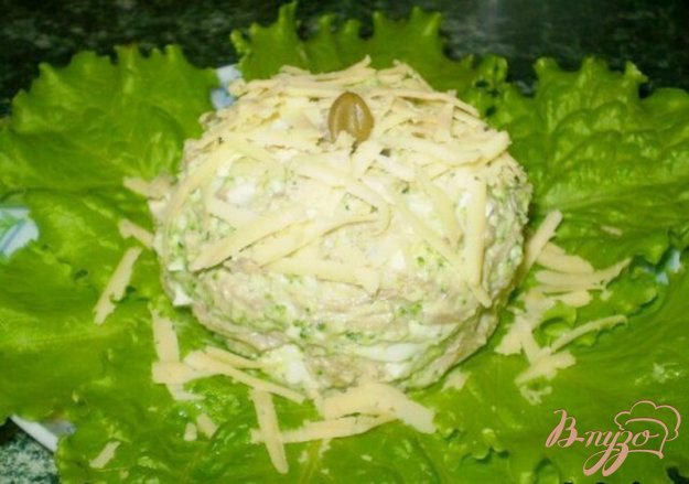салат м'ясний з каперсами і брокколі. як приготувати з фото