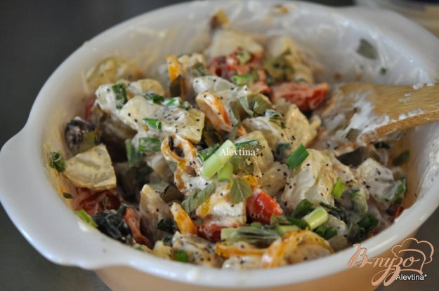 середземноморський картопляний салат. як приготувати з фото