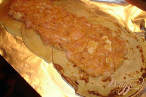 Блинные мясные рулетики с сыром Блинные мясные рулетики с сыром