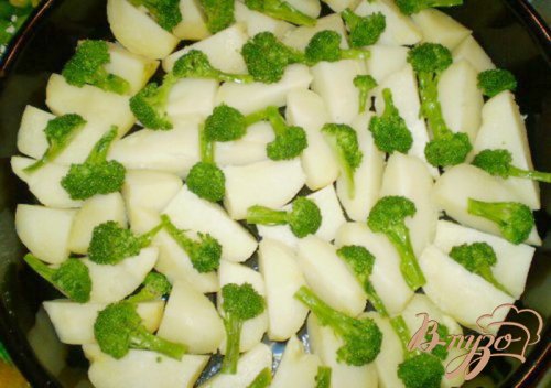 Картофель с брокколи и двумя видами сыра Картофель с брокколи и двумя видами сыра