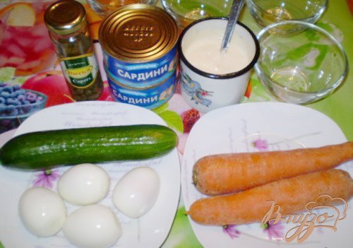 Салат с сардиной и каперсами Салат с сардиной и каперсами