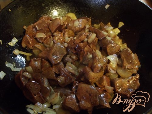 Пирог с печенью и сердечками Пирог с печенью и сердечками