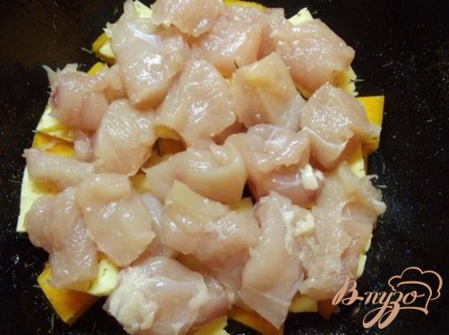Курица запеченная с тыквой Курица запеченная с тыквой