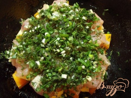 Курица запеченная с тыквой Курица запеченная с тыквой