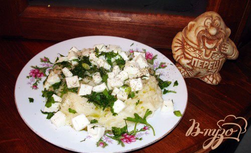 Лапша с зеленью и козьим сыром Лапша с зеленью и козьим сыром