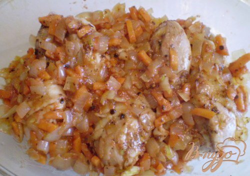 Ножки запеченные с рисом и овощами Ножки запеченные с рисом и овощами