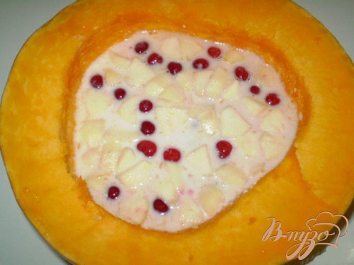 Тыква запеченная с фруктами и рисом Тыква запеченная с фруктами и рисом