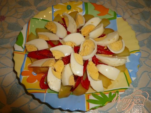 Теплый салат с печенью Теплый салат с печенью