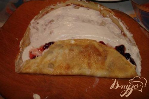Микояновские блинчики с творогом и клюквенным соусом Микояновские блинчики с творогом и клюквенным соусом