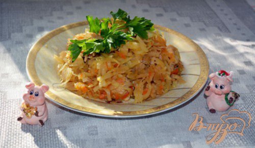 Тушеная капуста с куриной грудкой Тушеная капуста с куриной грудкой