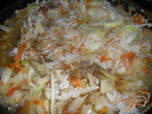 Капуста тушеная с рисом Капуста тушеная с рисом