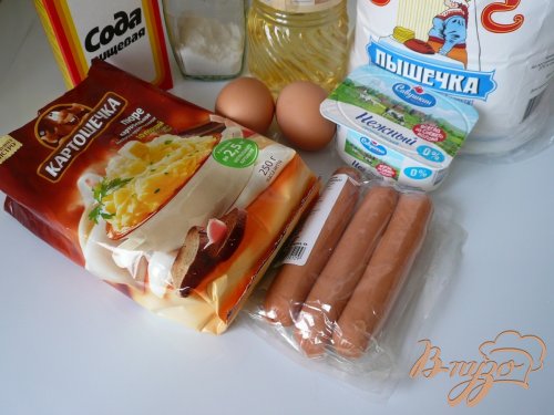 Пирог с сосисками Пирог с сосисками