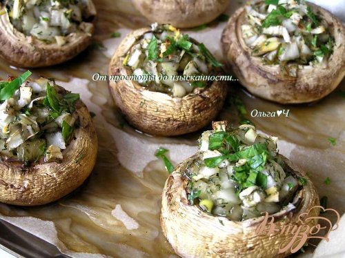 Шампиньоны с луком и чесноком Шампиньоны с луком и чесноком