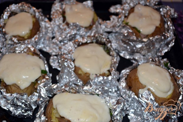 Картофель с начинкой запеченый с сыром Картофель с начинкой запеченый с сыром