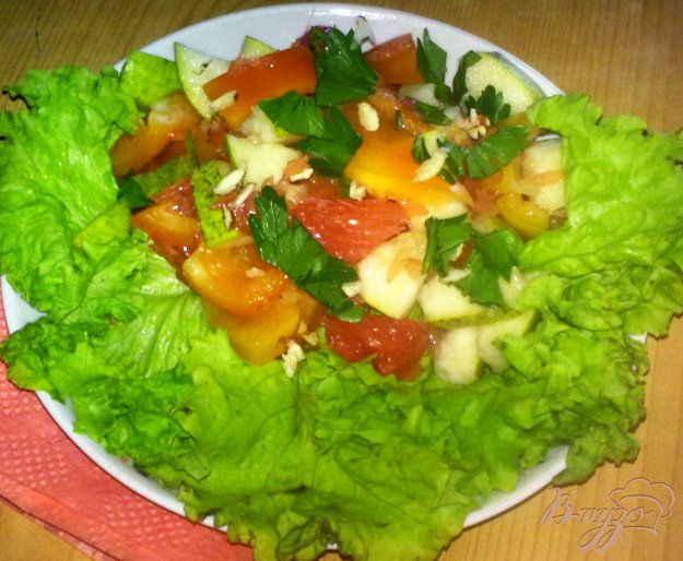 салат з грушею і грейпфрутом. як приготувати з фото