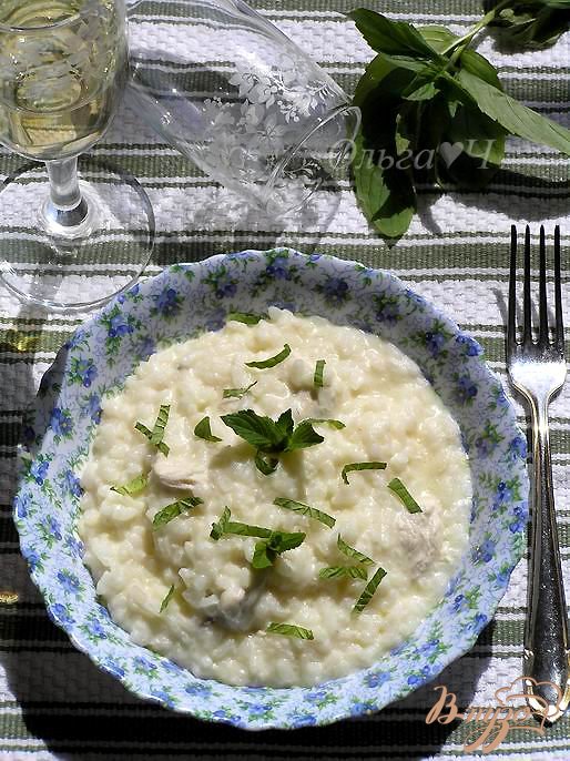 Ванильное ризотто с курицей, маскарпоне и мятой Ванильное ризотто с курицей, маскарпоне и мятой