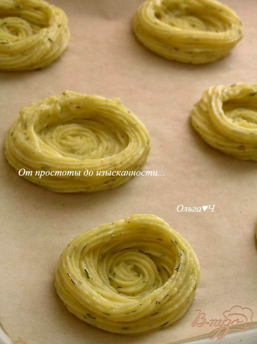 Картофельные гнезда с творожным сыром и сладким перцем Картофельные гнезда с творожным сыром и сладким перцем
