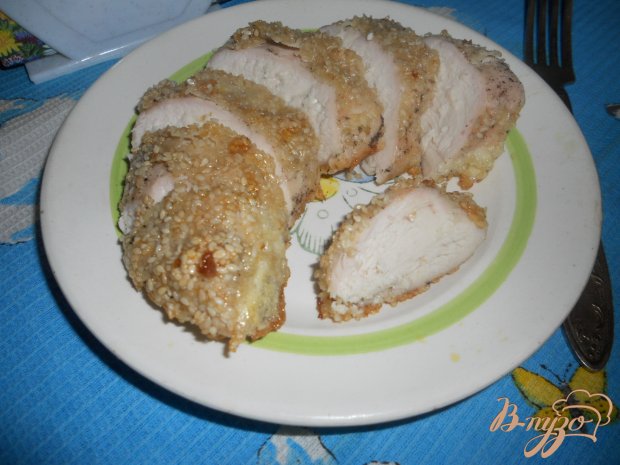 Куриная грудка в панировке из кунжута Куриная грудка в панировке из кунжута