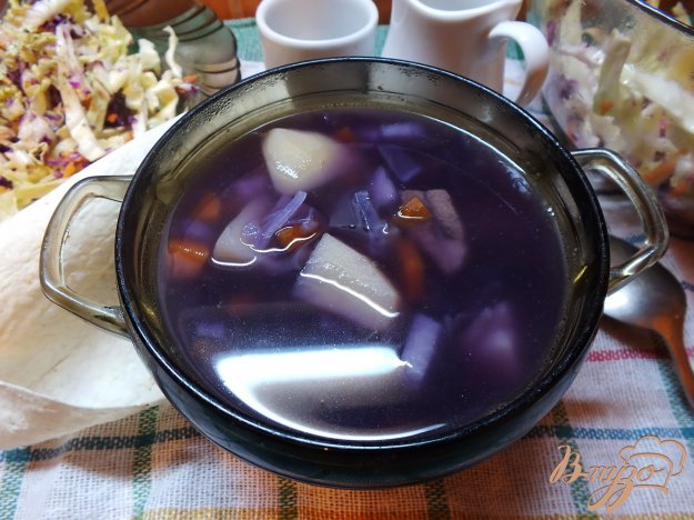 смачний суп з фіолетовою капусти. як приготувати з фото