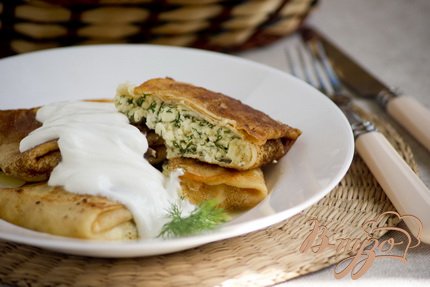 Блинчики с творогом и укропом Блинчики с творогом и укропом