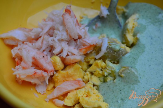 Яйца фаршированные мясом крабов Яйца фаршированные мясом крабов