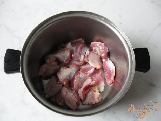 Гречневая каша с куриными желудками Гречневая каша с куриными желудками